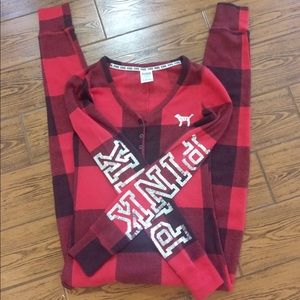 PINK Victoria’s Secret Plaid Onesie